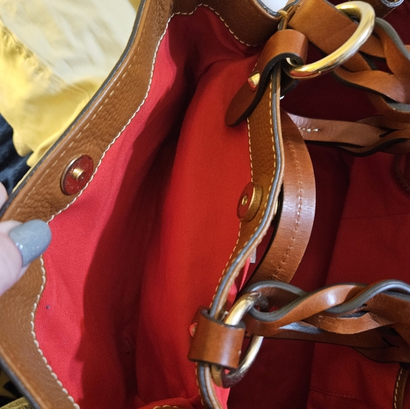 Brown Leather Dooney & Bourke Tote Bag - Picture 11 of 13